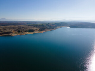 Aerial view of Ogosta Reservoir, Bulgaria