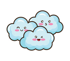 kawaii clouds characters