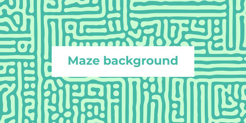 Abstract vector mint maze background