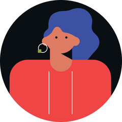 Profile icons woman. People avatars. Icons for games, online communities, web forums. Vector illustration in flat cartoon style