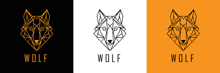 Wolf Symbol Logo. Wolf Head Tattoo Design. Wolf Vector Illustration.