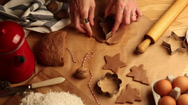 baking Christmas gingerbread cookies