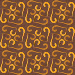 Seamless tile pattern in traditional style. Simple abstract spiral shapes. Flat vector graphics.