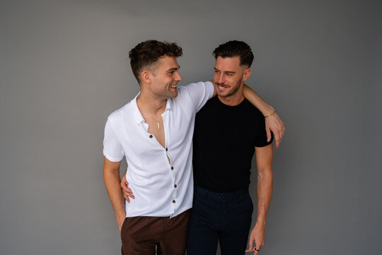 gay couple looking at each other