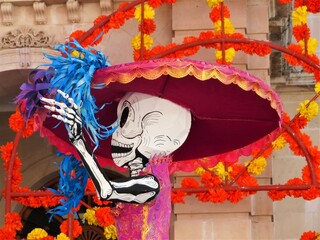 traditional mexican day of the dead skeleton catrina