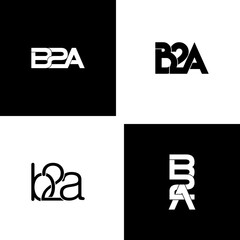 b2a lettering initial monogram logo design set