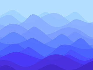 Blue water wave line deep sea pattern background vector illustration.