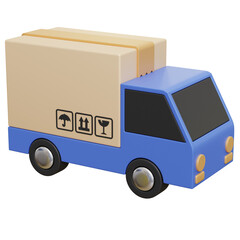 Truck Box Delivery 3D Illustration