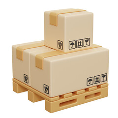 Package Box Palet 3D Illustration
