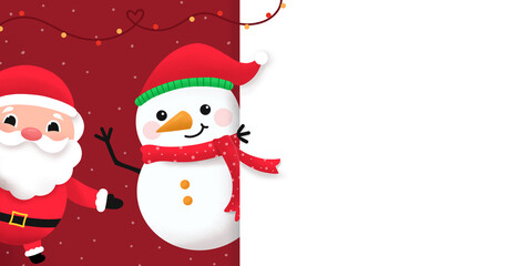 santa claus with snowman art for social media