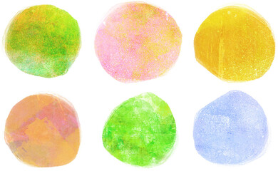 round watercolor material