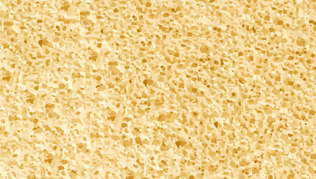 Yellow sponge realistic texture. Toasted bread background. Brown rough stone pattern. Porous rock banner. Food product macro view