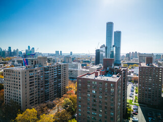 Naklejka premium Aerial Drone of Jersey City