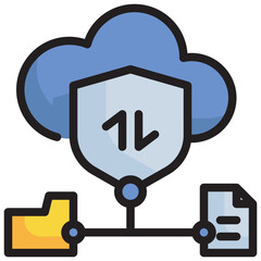 transfer file document data storage cloud icon filled outline