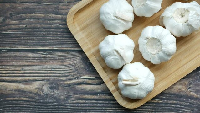 close up pf garlic on white background,