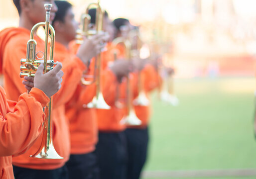 School marching band sport day parade