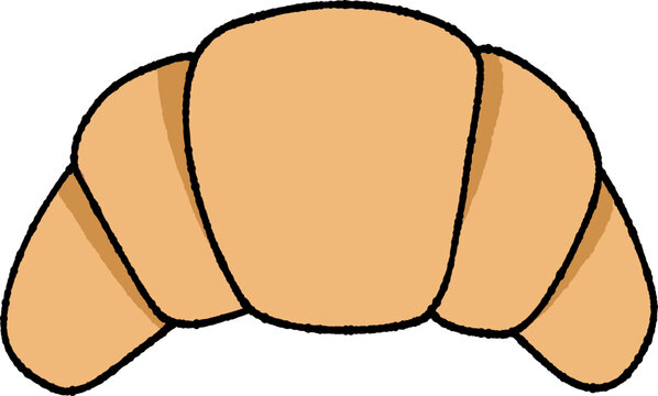 recommend clip art: Cute croissant hand drawn outline icon