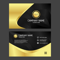 Luxury business card design template on black and gold background