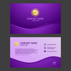 Luxury business card design template on purple background