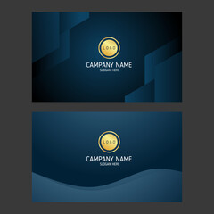 Luxury business card design template on blue background