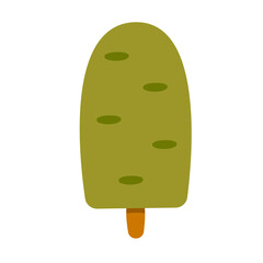 A small toy tree. Simple color vector illustration. Decoration for the children