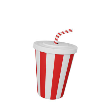 3d rendering of soda cup fast food icon