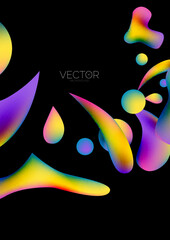 Fluid water drop shape composition abstract background. Vector illustration for banner background or landing page