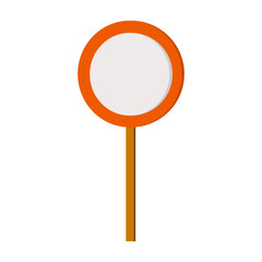 Round road sign. Traffic is prohibited. Design element of a modern city and road