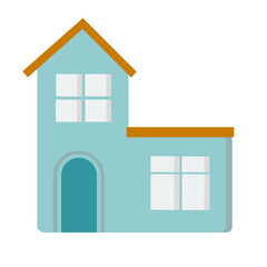 Small toy house. Simple color vector illustration. Decoration for children