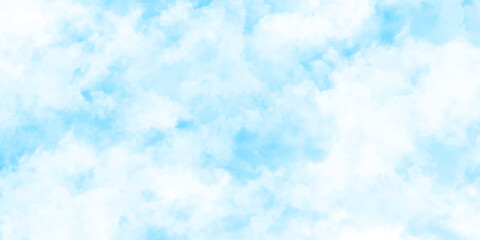 Blue sky with white clouds background. Romantic sky. Abstract nature background of romantic summer blue sky with fluffy clouds. Beautiful puffy clouds in bright blue sky in day sunlight.><