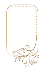 Vector vertical rectangle dotted frame with floral decoration