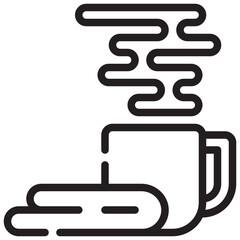 coffee drink news mug simple line icon