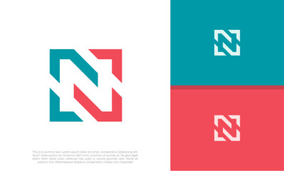 Initials N logo design. Initial Letter Logo.	Innovative high tech logo template.