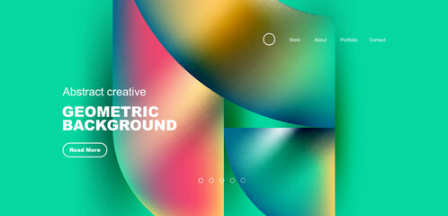 Naklejka premium Shiny circles and round elements geometric background. Vector illustration for wallpaper, banner, background, leaflet, catalog, cover, flyer