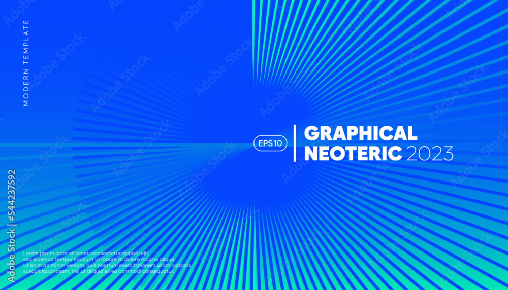 Fototapete abstract dynamic lines on blue background. futuristic presentation template design concept for techn