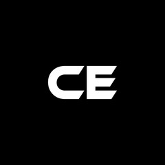 CE letter logo design with black background in illustrator, vector logo modern alphabet font overlap style. calligraphy designs for logo, Poster, Invitation, etc.