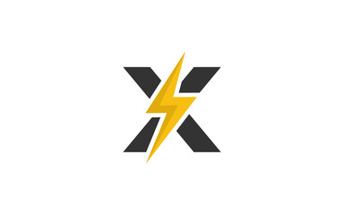 X logo energy vector for identity company. initial letter volt template vector illustration for your brand.