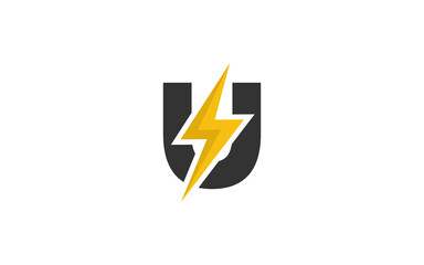 U logo energy vector for identity company. initial letter volt template vector illustration for your brand.