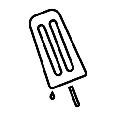 Ice cream cone with one scoop flat icon for apps and websites . Melting ice cream balls in the waffle cone isolated on white background. Vector flat outline icon. Comic character in cartoon style illu