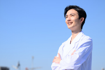 And for the main visual! Image of a doctor easy to use for jobs or career change Building Background
