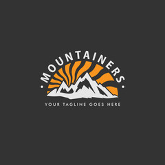 Simple modern mountain adventure logo design.Mountain logo design vector illustration, outdoor adventure . Vector graphic for t shirt and other uses