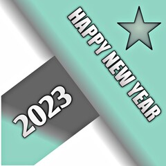 Happy new year 2023 simple decent pastel illustration background