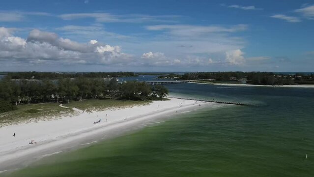 Coquina Beach in Longboat Key, Florida - ariel view