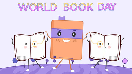 World book day, three books dancing together