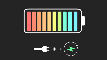 Charging phone symbol, phone getting charged