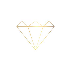 Luxury gold diamond outline background design. Abstract jewelry. Vector illustration