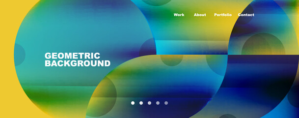 Circle, round elements and lines geometric abstract background. Vector Illustration For Wallpaper, Banner, Background, Card, Book Illustration, landing page