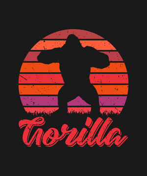 Gorilla Vector T Shirt Desgin