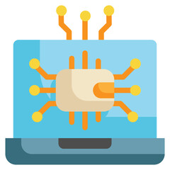 online digital wallet laptop flat style icon