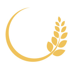 Wheat farming logo design template.
Agriculture logo yellow. icon, leaf,